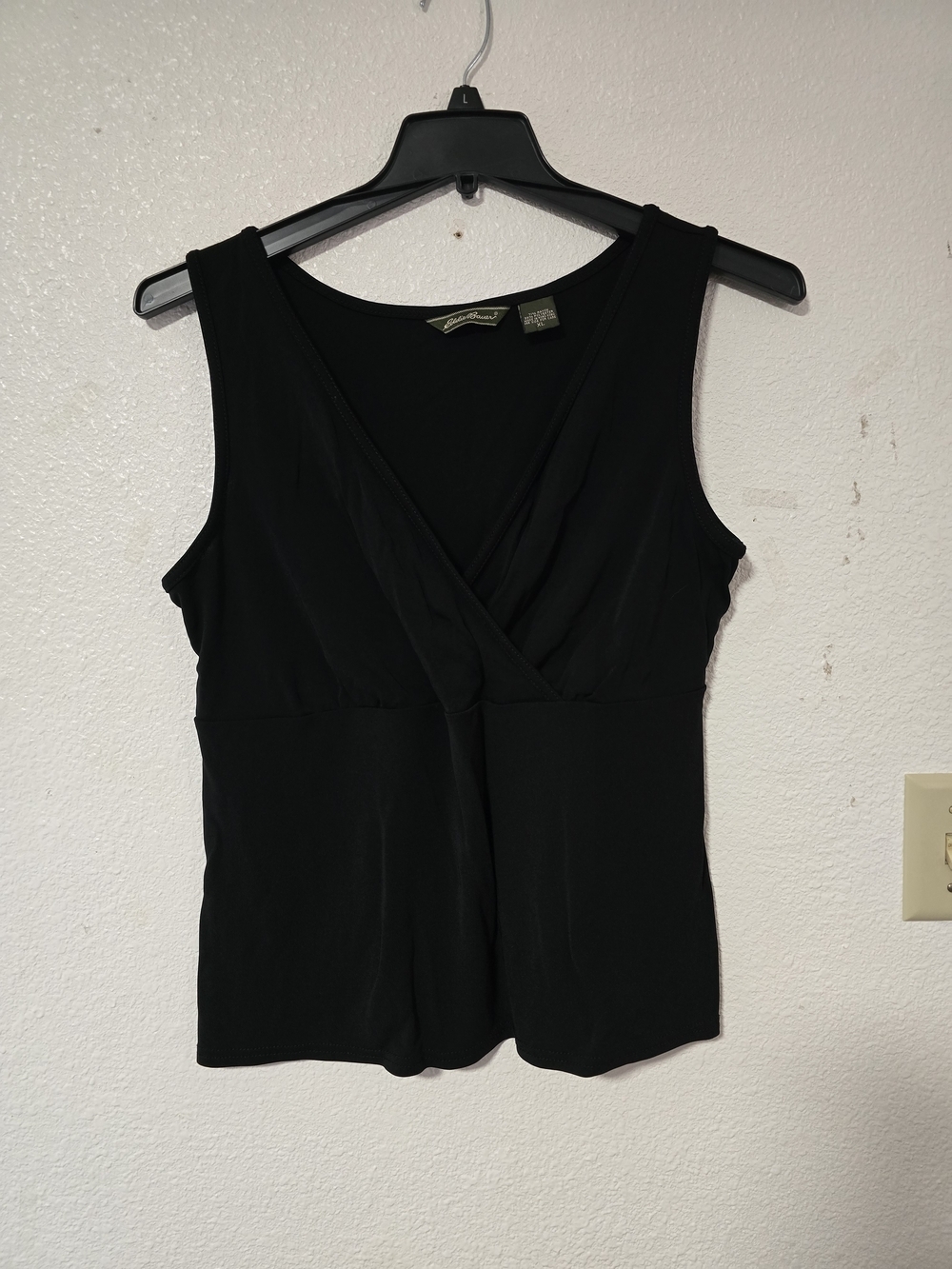 Eddie Bauer Black V-Neck Wrap Tank